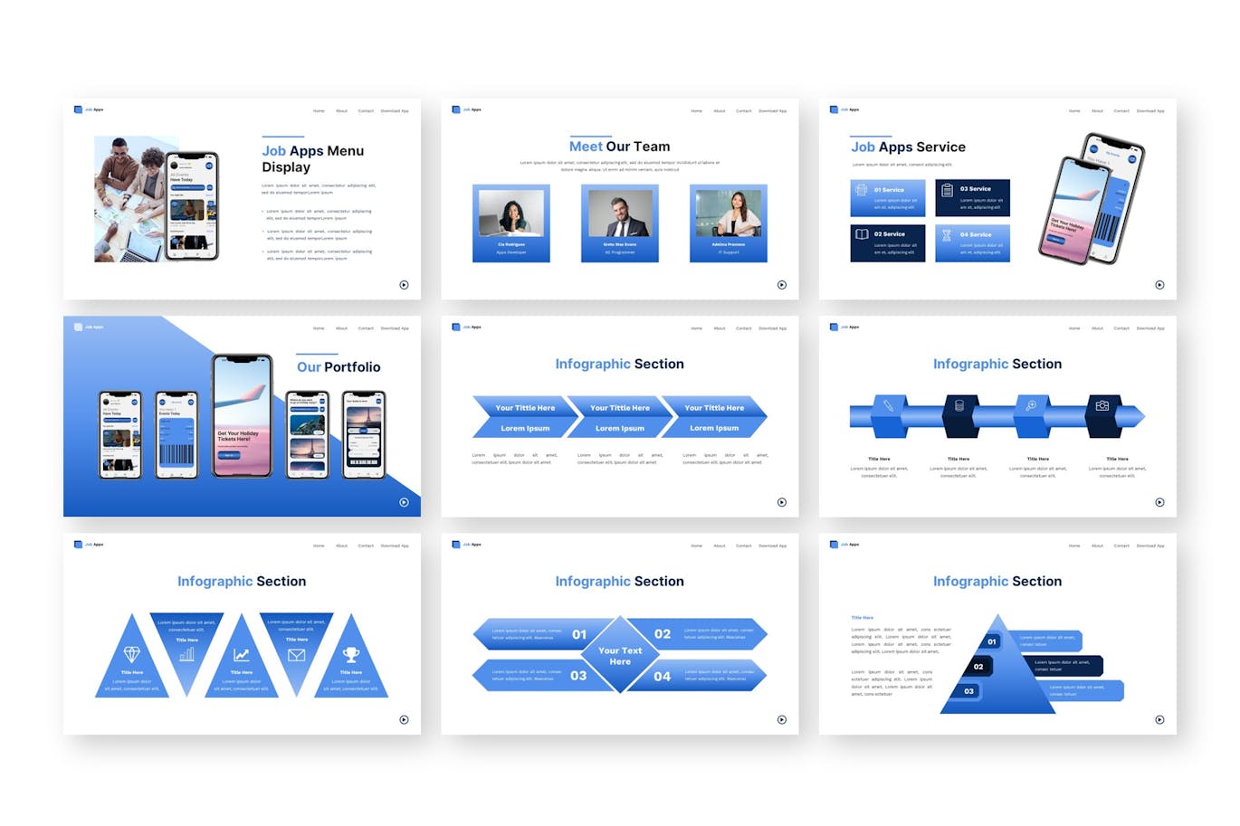 找工作应用程序PPT模版 (PPTX)