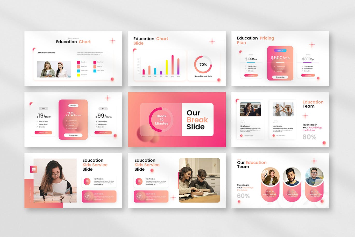 教育简报PPT模版 (PPTX)