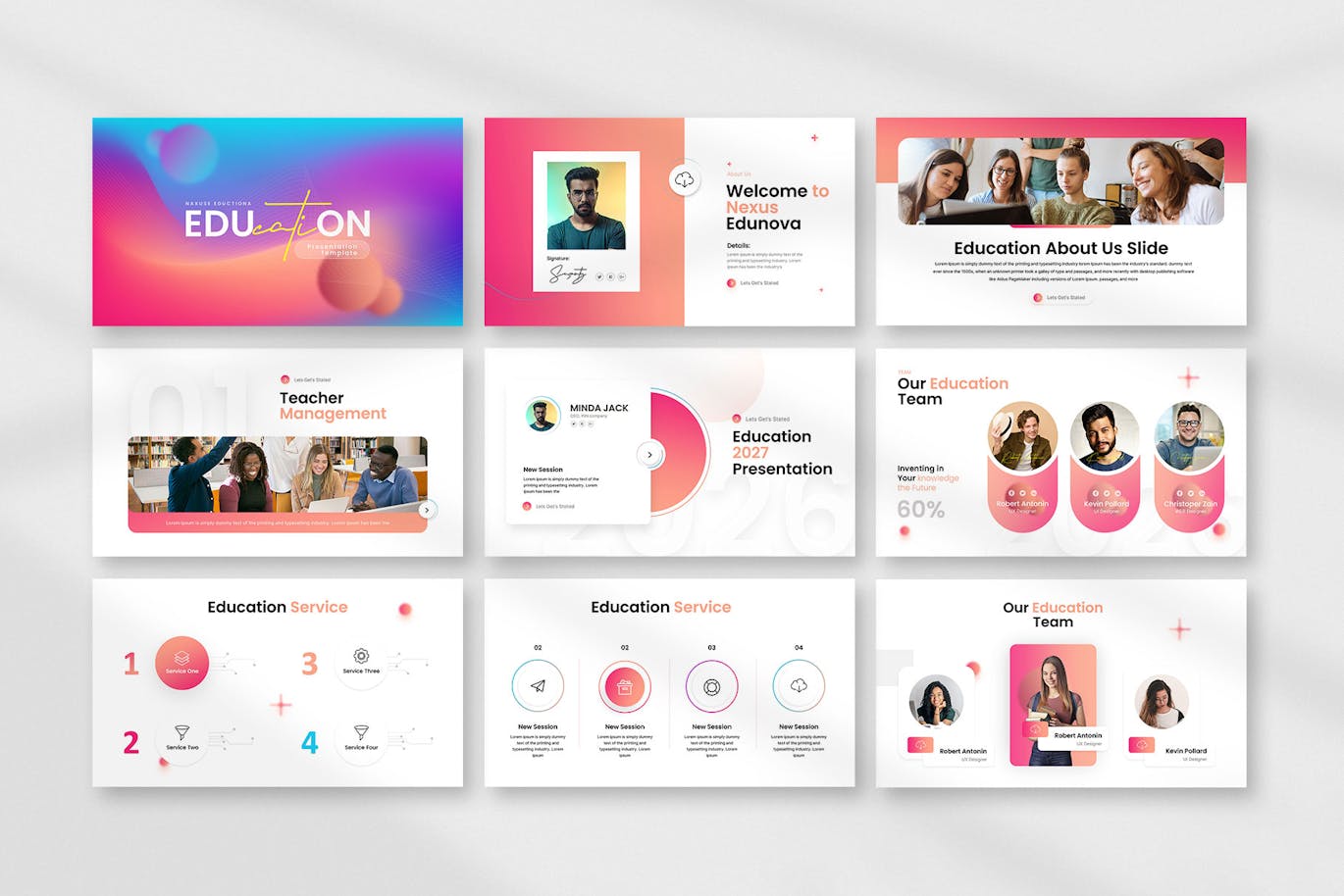 教育简报PPT模版 (PPTX)