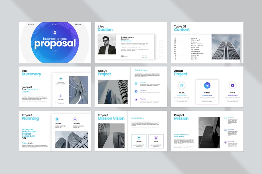 项目提案 PowerPoint演示模板PPT模版 (PPTX)