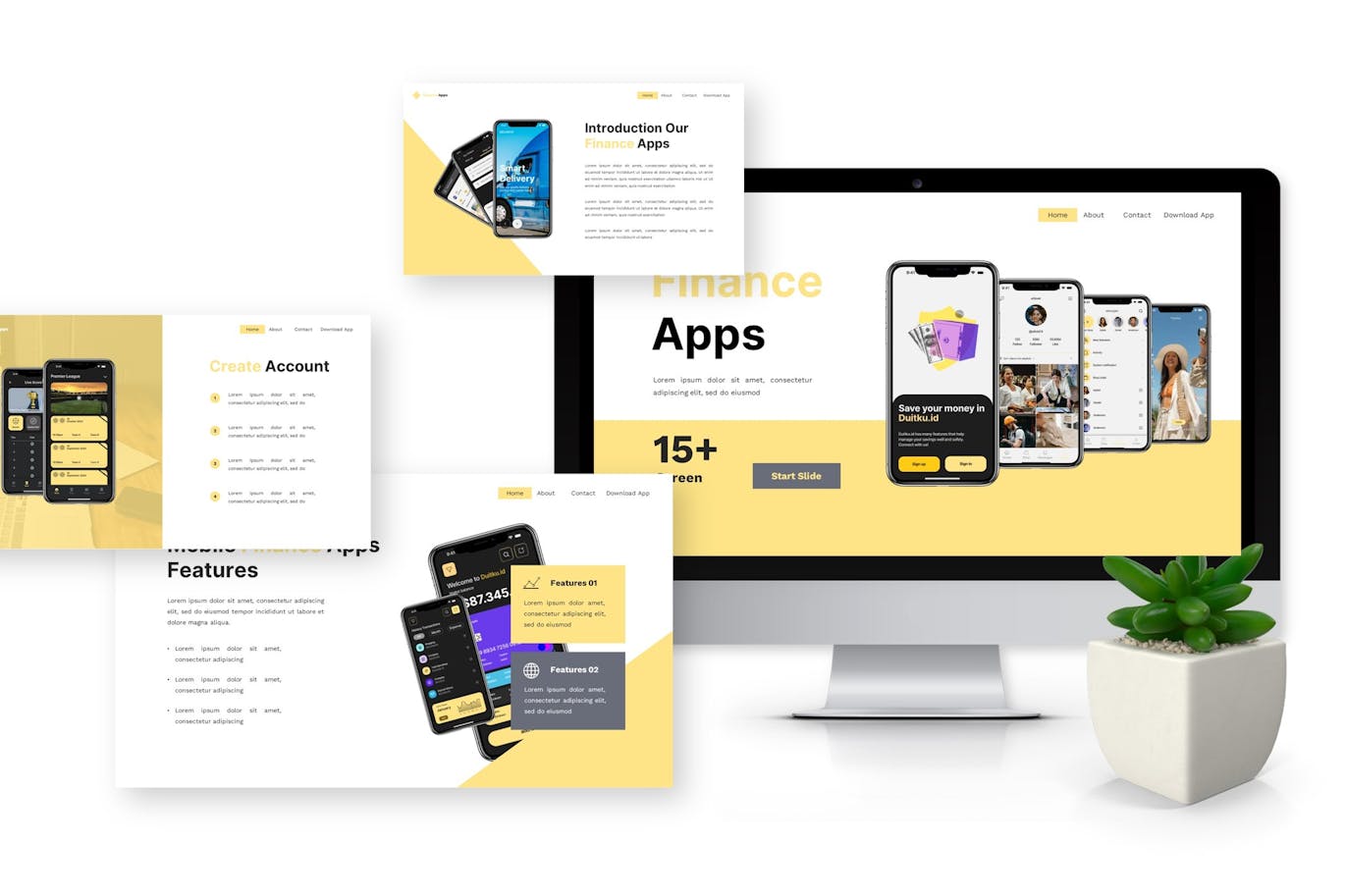 财务应用程序PPT模版 (PPTX)