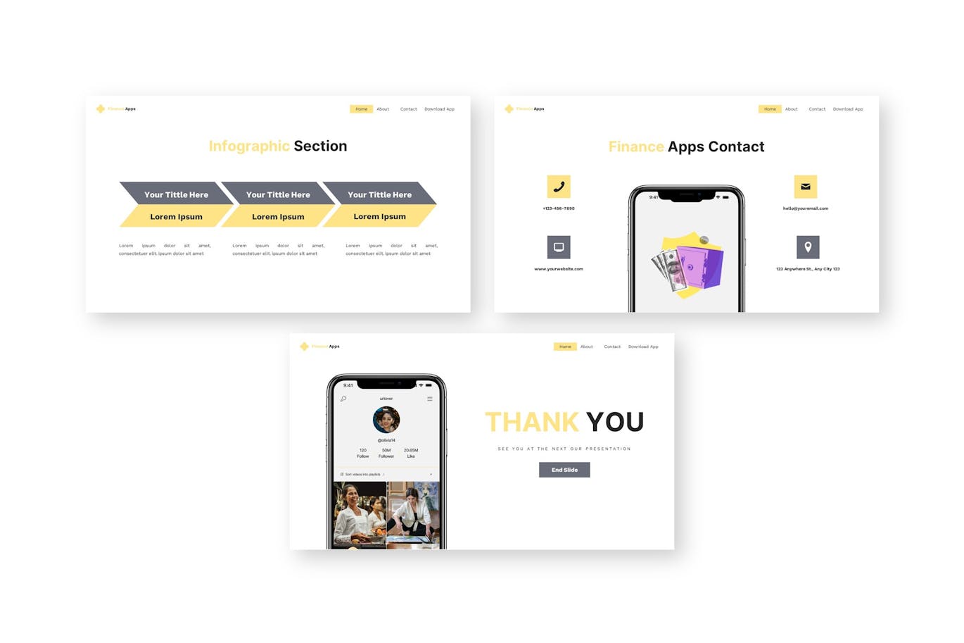 财务应用程序PPT模版 (PPTX)