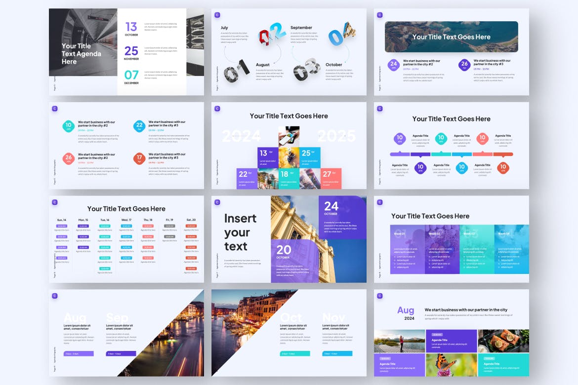 议程信息图表  PPT模版 (PPTX)