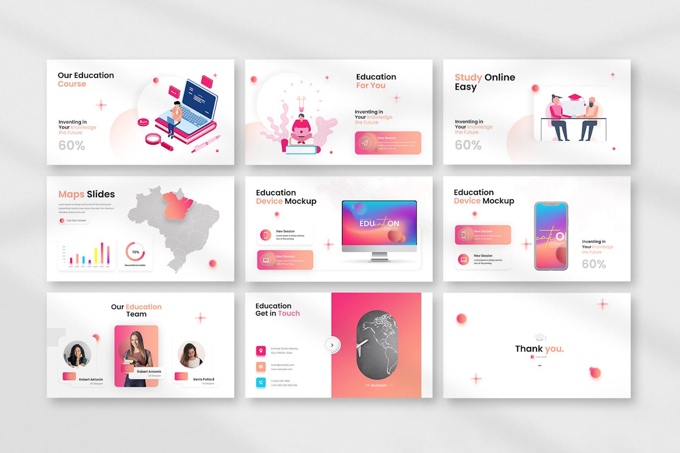 教育简报PPT模版 (PPTX)