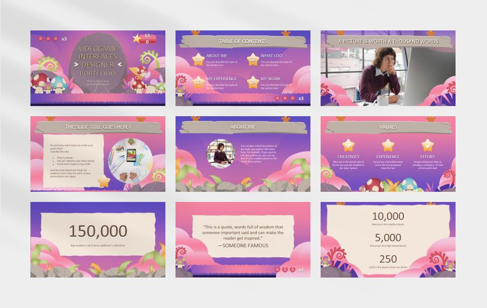 多彩创意卡通童趣风PPT模板