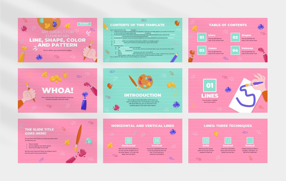 粉色卡通创意童趣风PPT模板