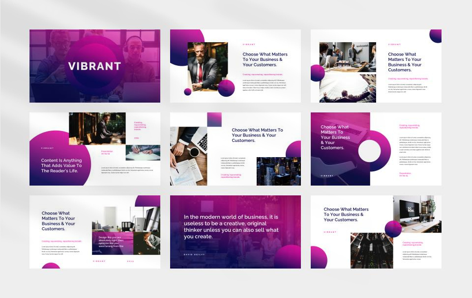 紫色赛博朋克风PPT模板