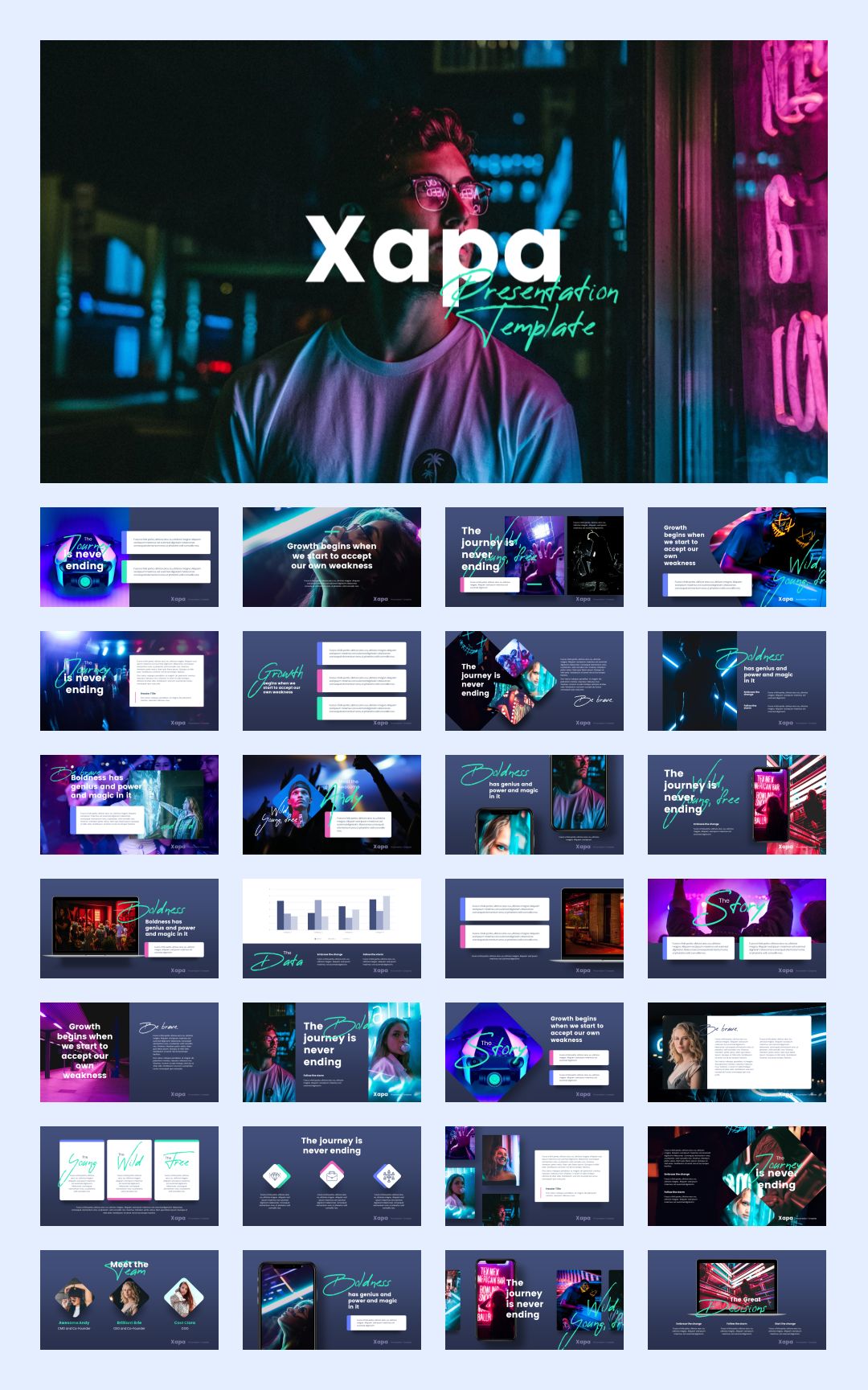 时尚潮流赛博朋克风PPT模板