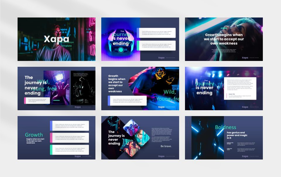 时尚潮流赛博朋克风PPT模板