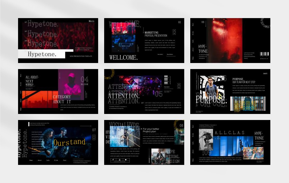 时尚潮流赛博朋克风PPT模板