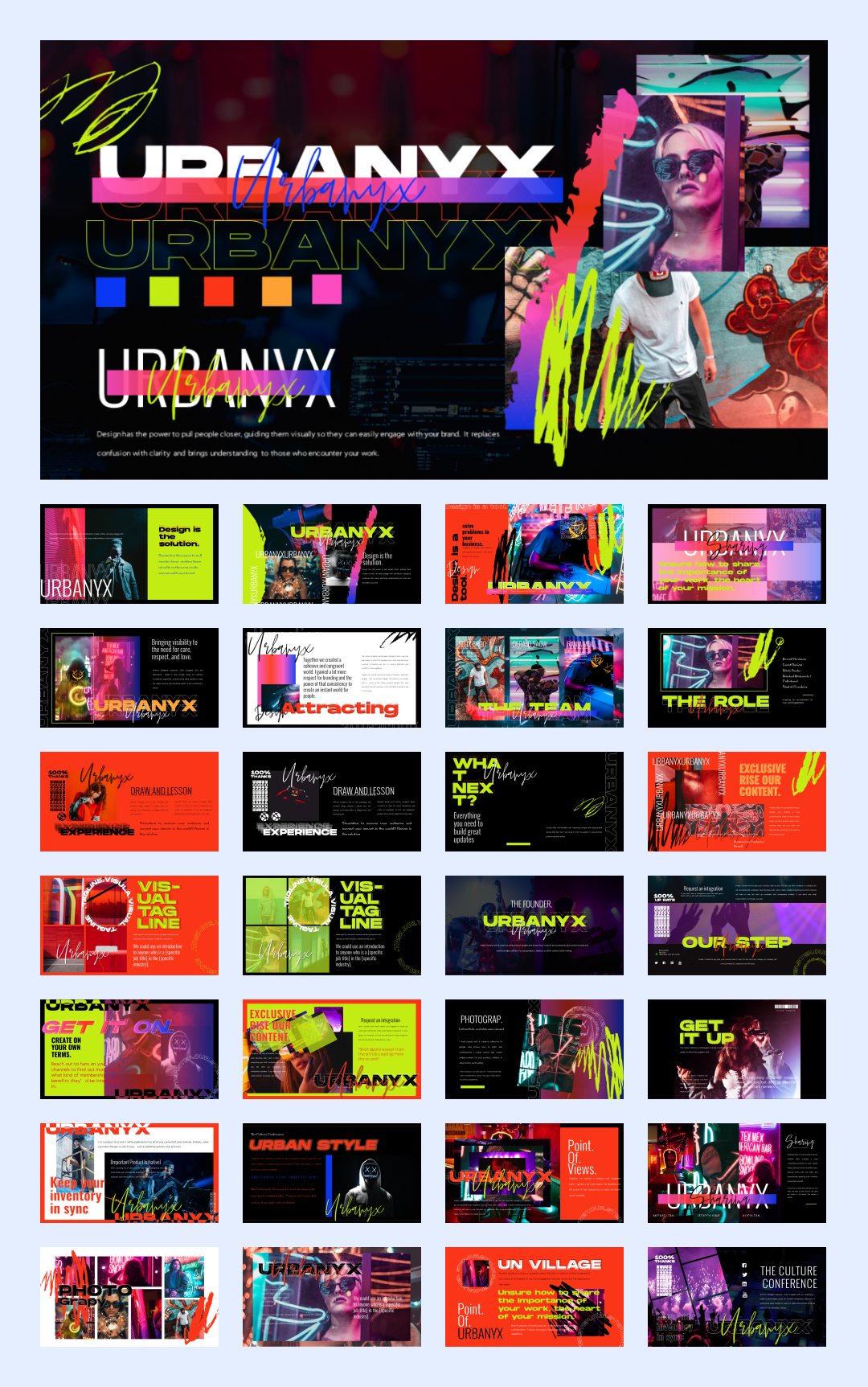 时尚潮流赛博朋克风PPT模板