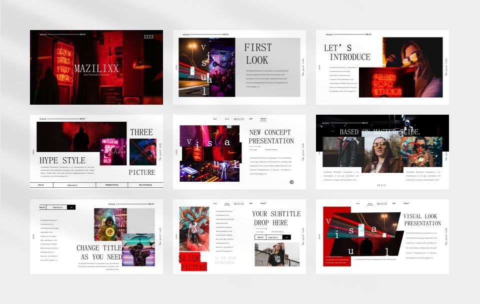 时尚潮流赛博朋克风PPT模板