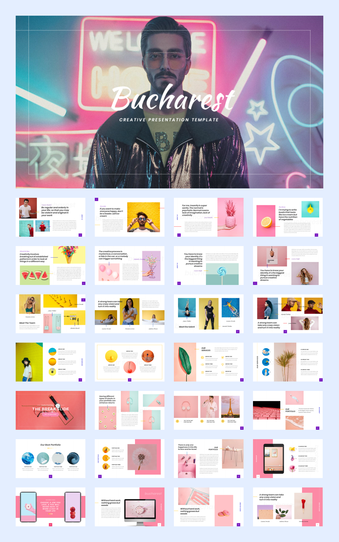 时尚潮流赛博朋克风PPT模板