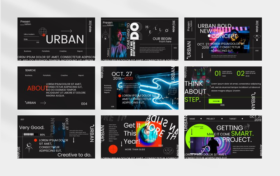 时尚潮流赛博朋克风PPT模板