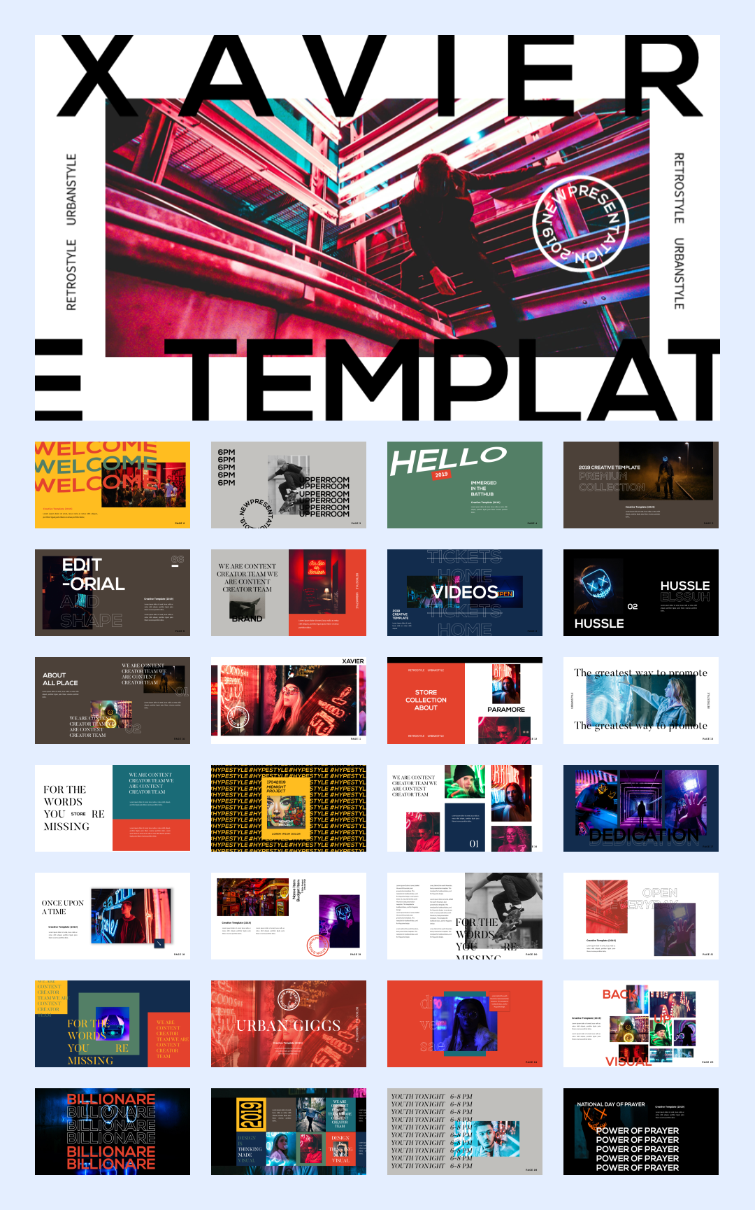 时尚潮流赛博朋克风PPT模板