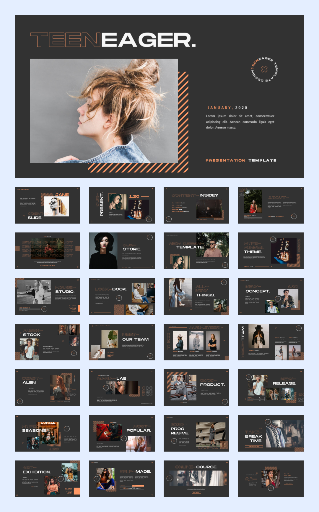 时尚潮流赛博朋克风PPT模板