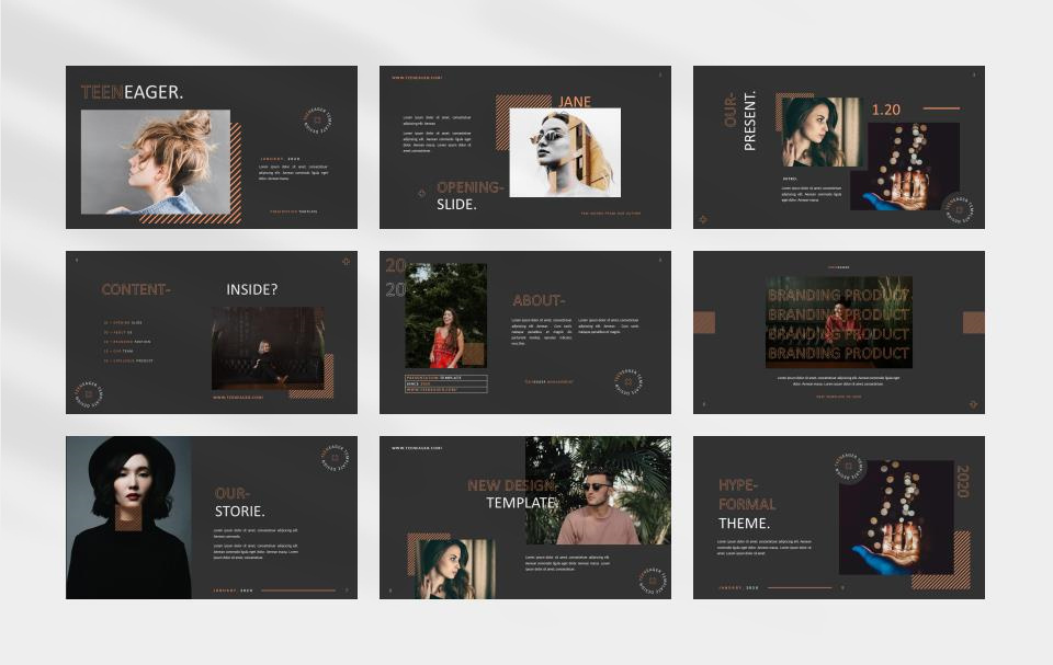 时尚潮流赛博朋克风PPT模板