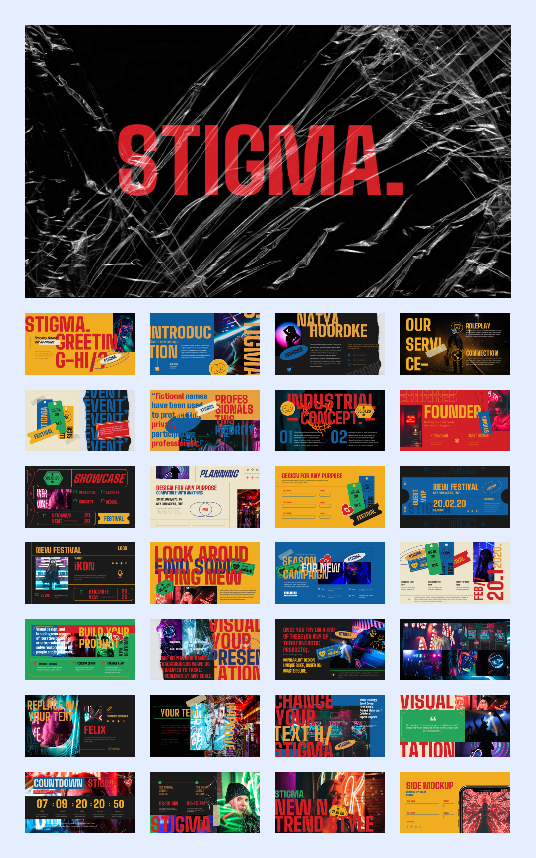 时尚潮流赛博朋克风PPT模板