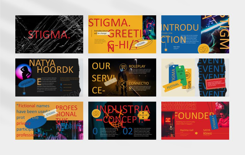 时尚潮流赛博朋克风PPT模板