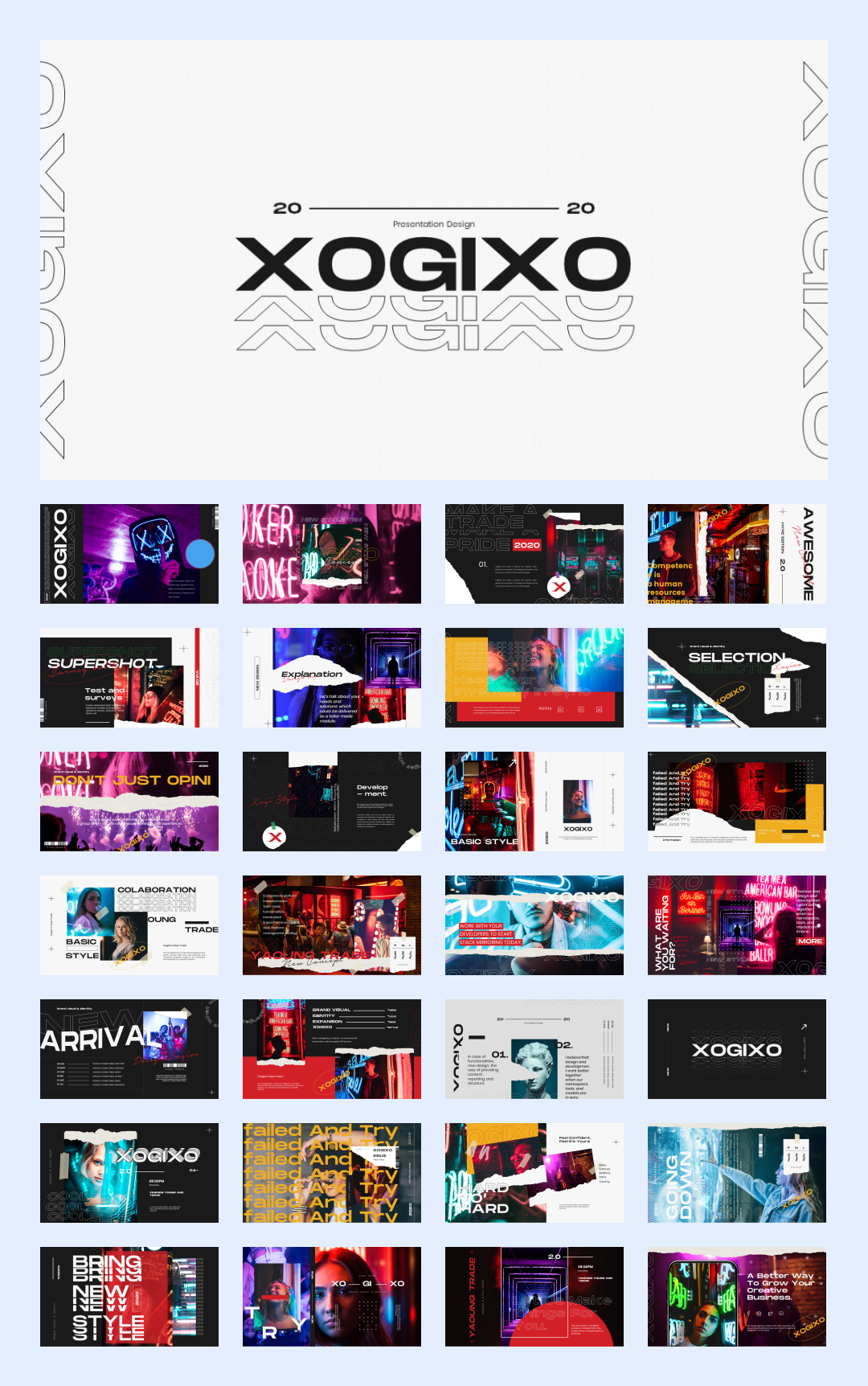 时尚潮流赛博朋克风PPT模板