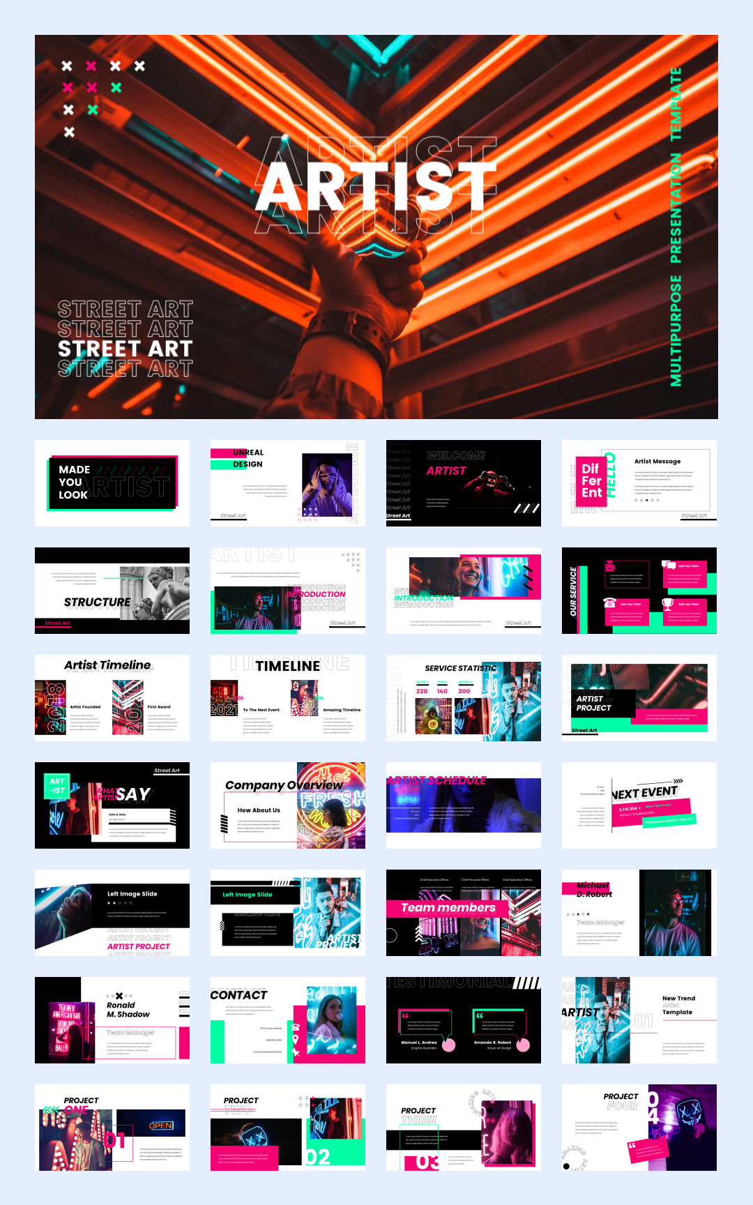 时尚潮流赛博朋克风PPT模板