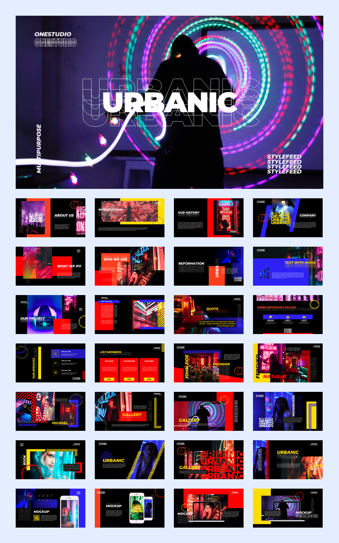 时尚潮流赛博朋克风PPT模板