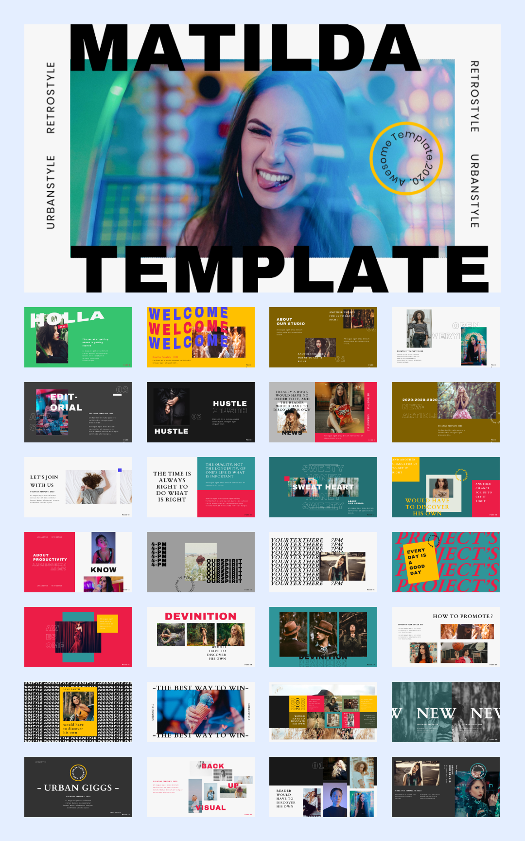 时尚潮流赛博朋克风PPT模板