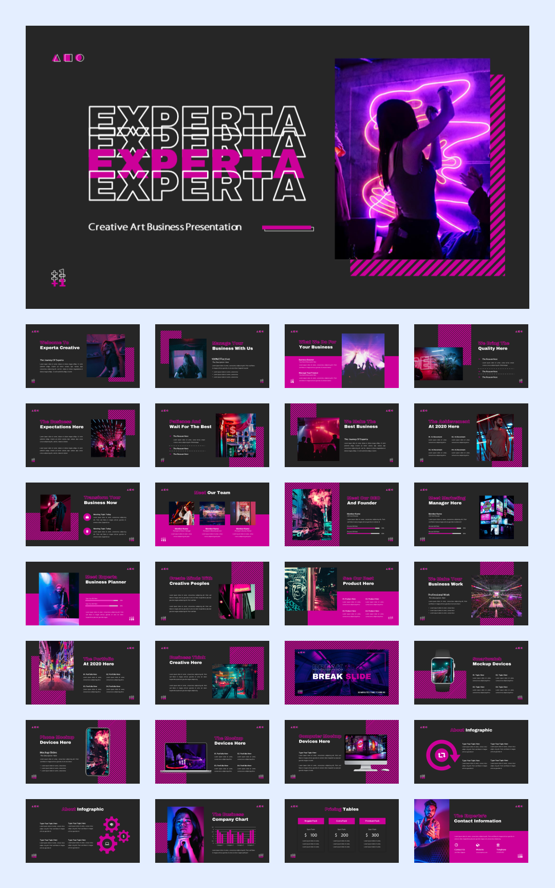 时尚潮流赛博朋克风PPT模板