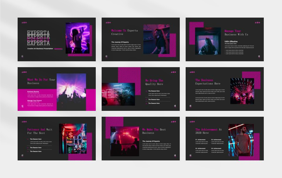 时尚潮流赛博朋克风PPT模板