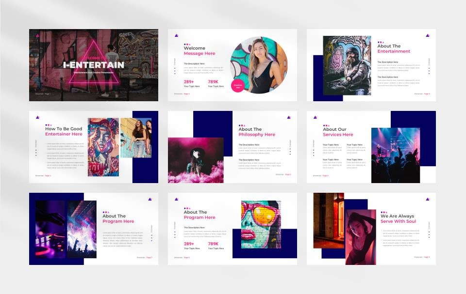 时尚潮流赛博朋克风PPT模板