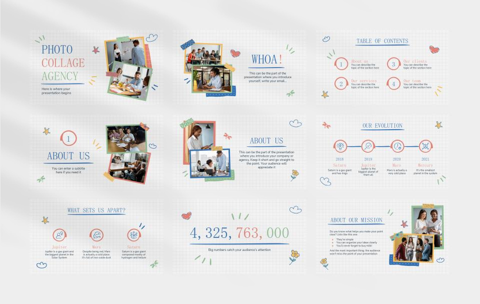 多彩创意卡通童趣儿童教育PPT模板