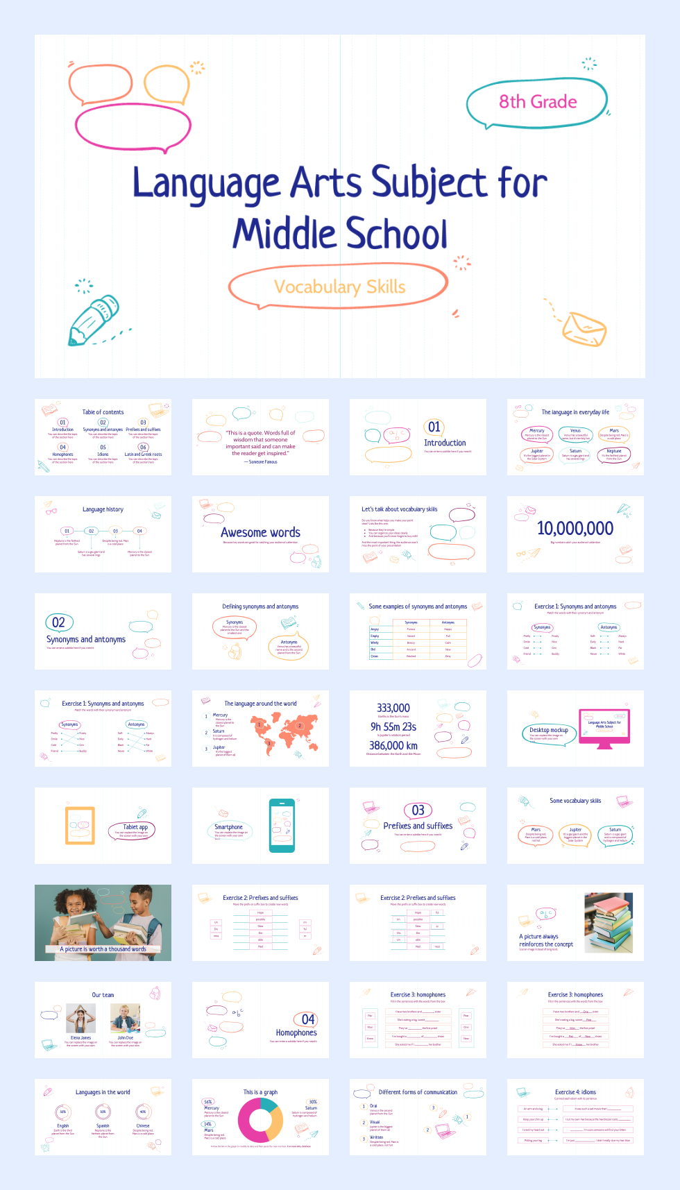 多彩创意卡通童趣儿童教育PPT模板