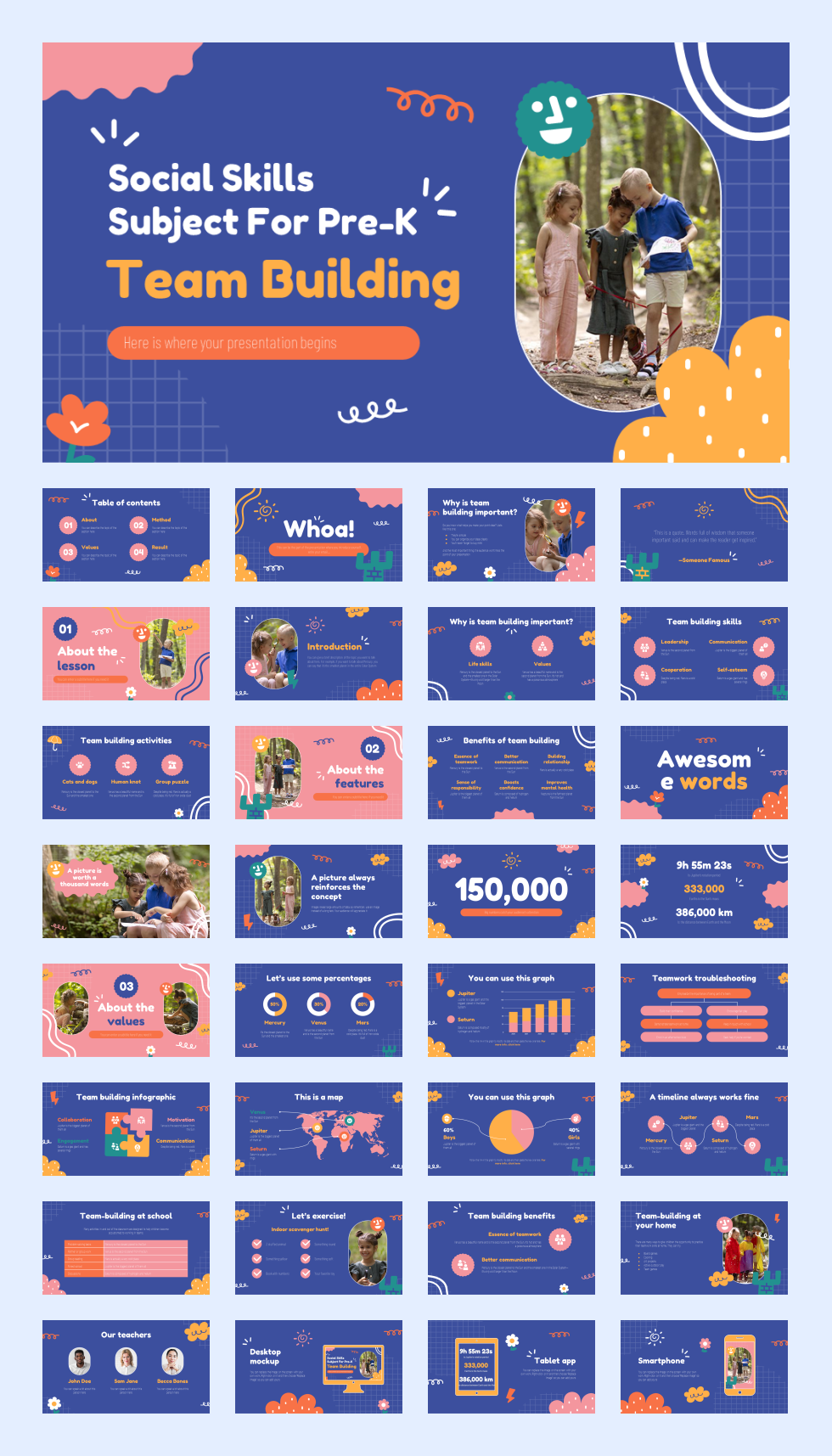 多彩创意卡通童趣儿童教育PPT模板