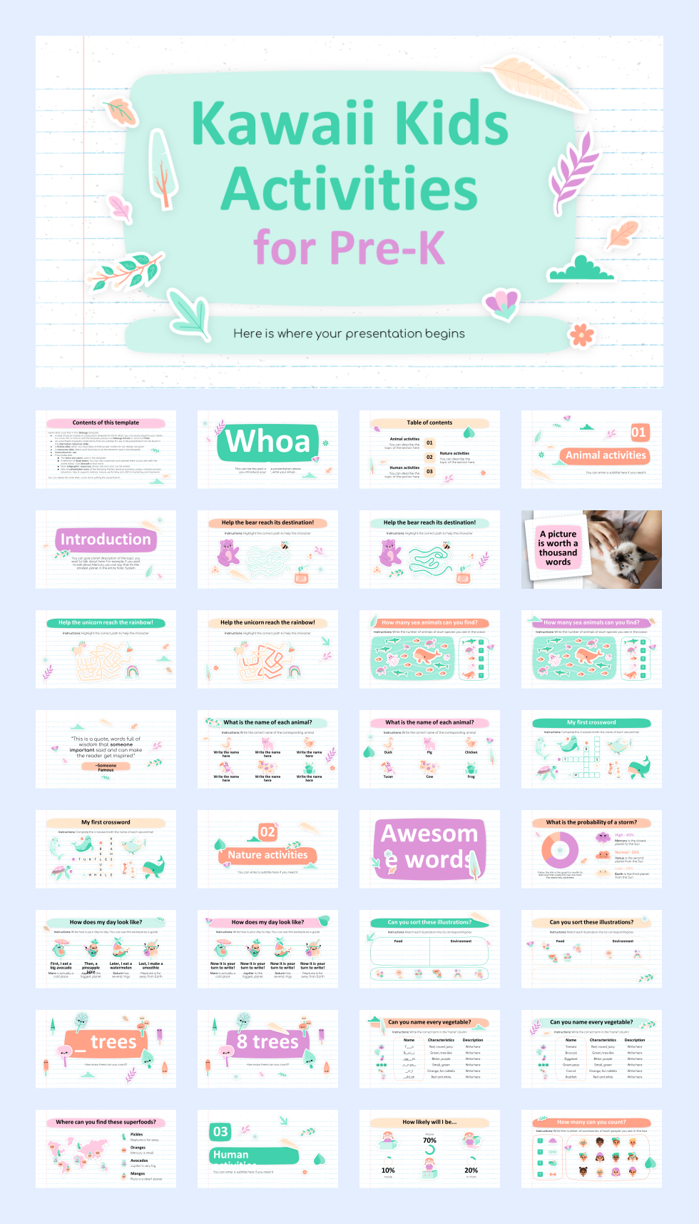 多彩创意卡通童趣儿童教育PPT模板