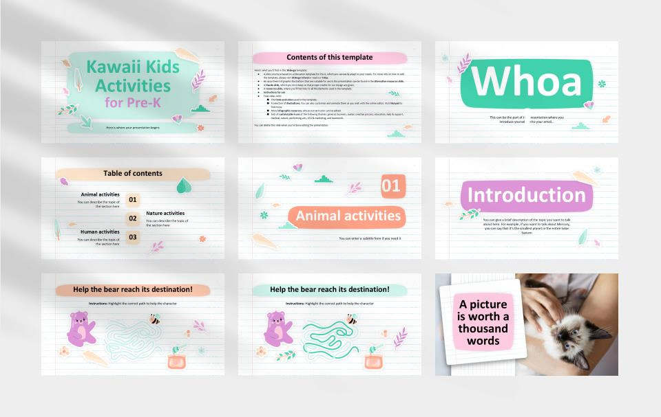 多彩创意卡通童趣儿童教育PPT模板