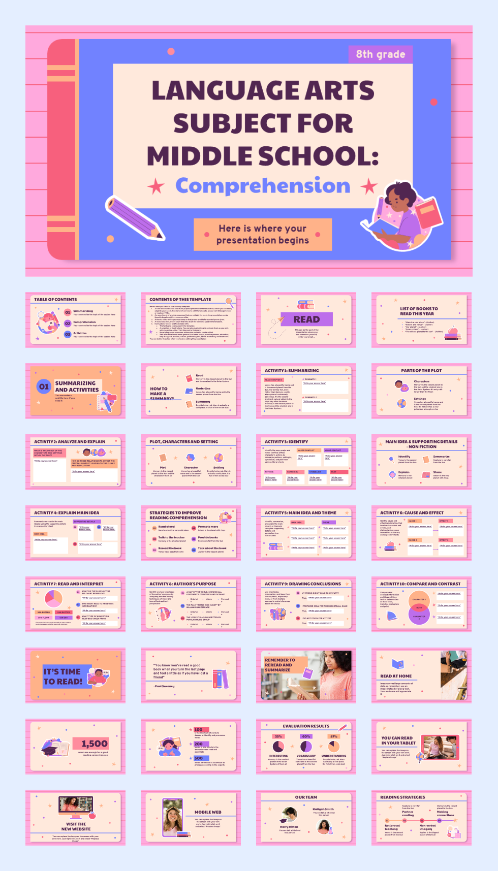 多彩创意卡通童趣儿童教育PPT模板