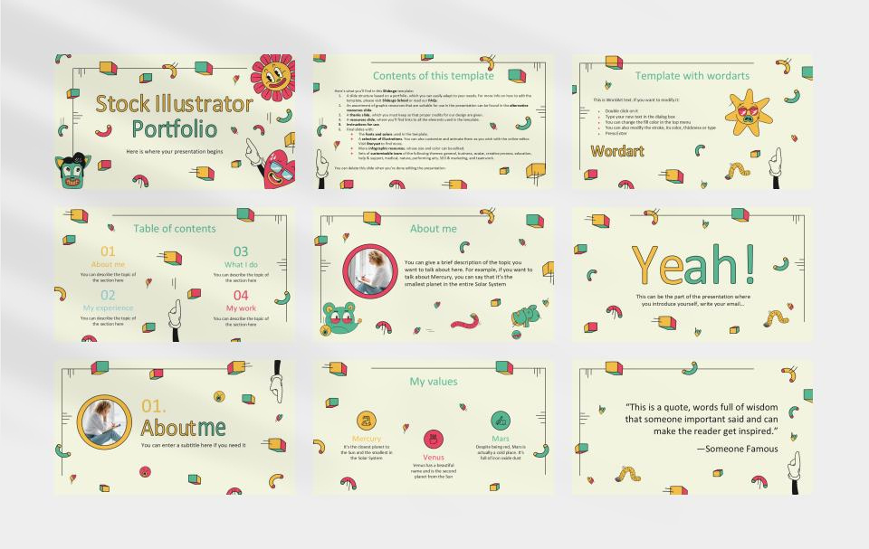 多彩创意卡通童趣儿童教育PPT模板