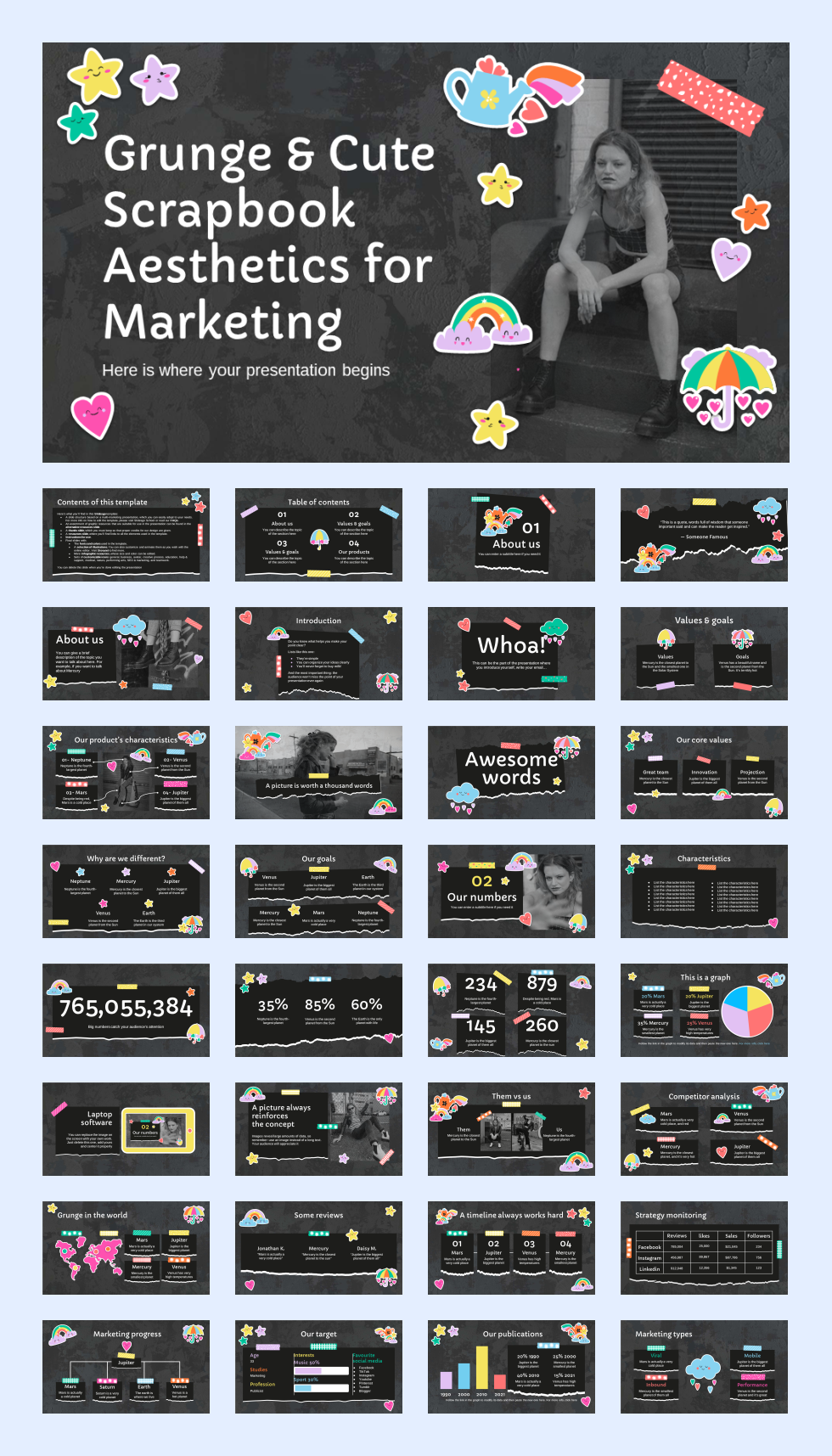 多彩创意卡通童趣儿童教育PPT模板