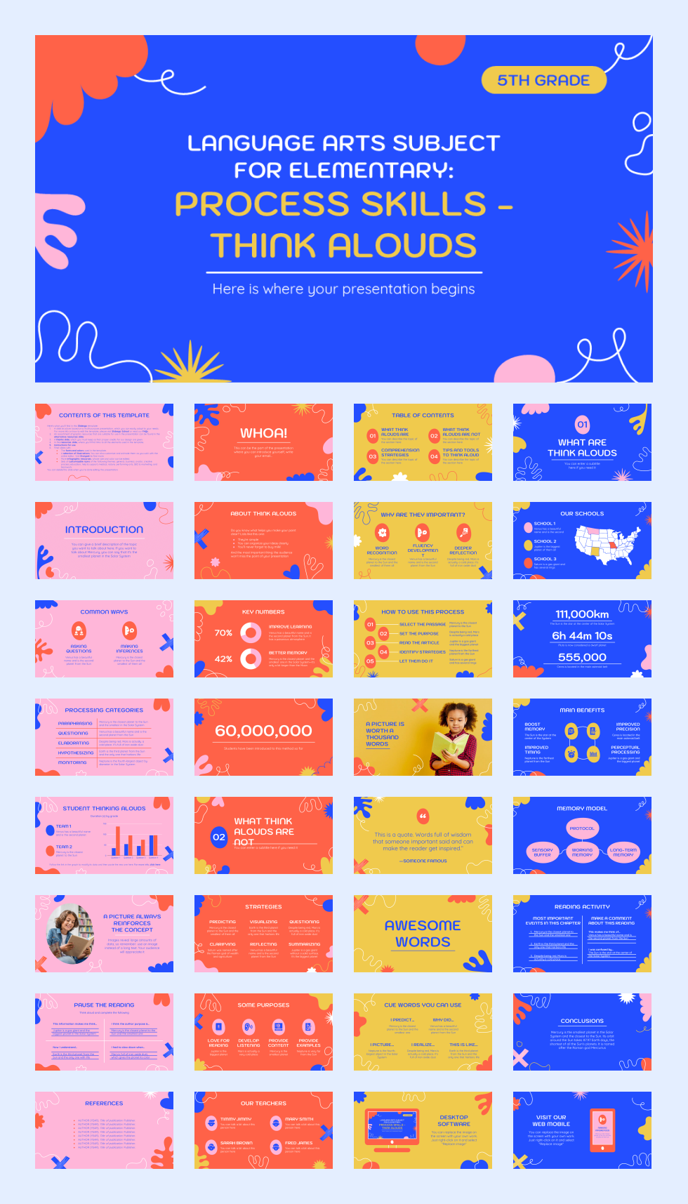 多彩创意卡通童趣儿童教育PPT模板