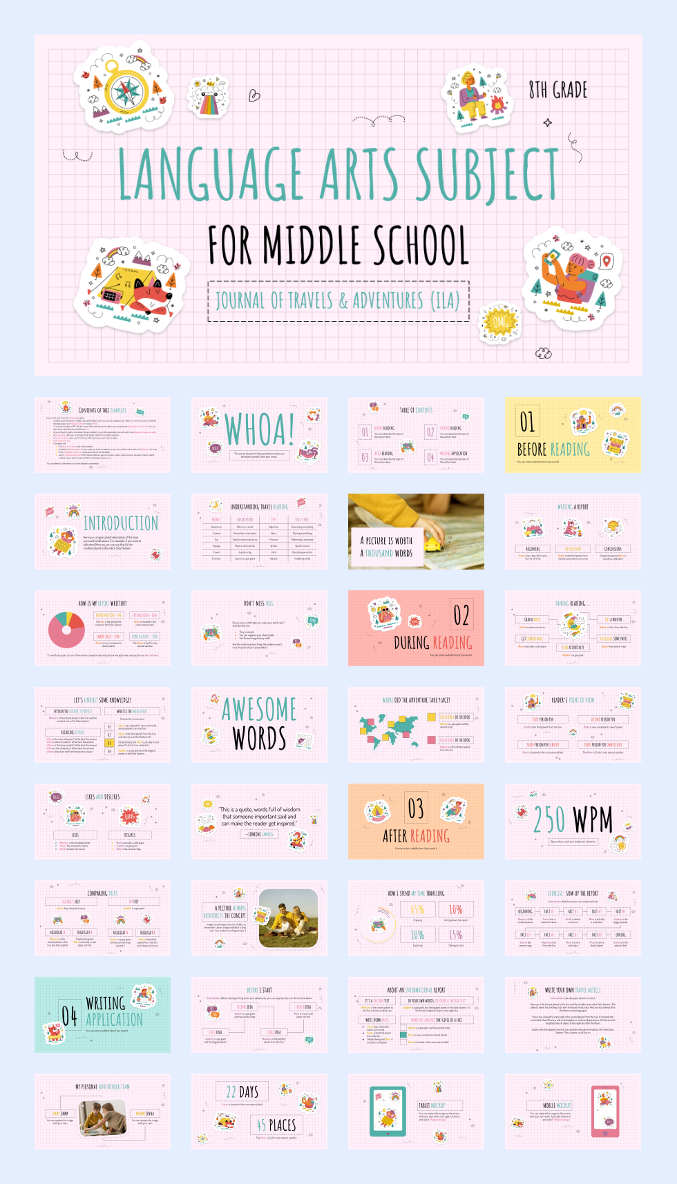 多彩创意卡通童趣儿童教育PPT模板