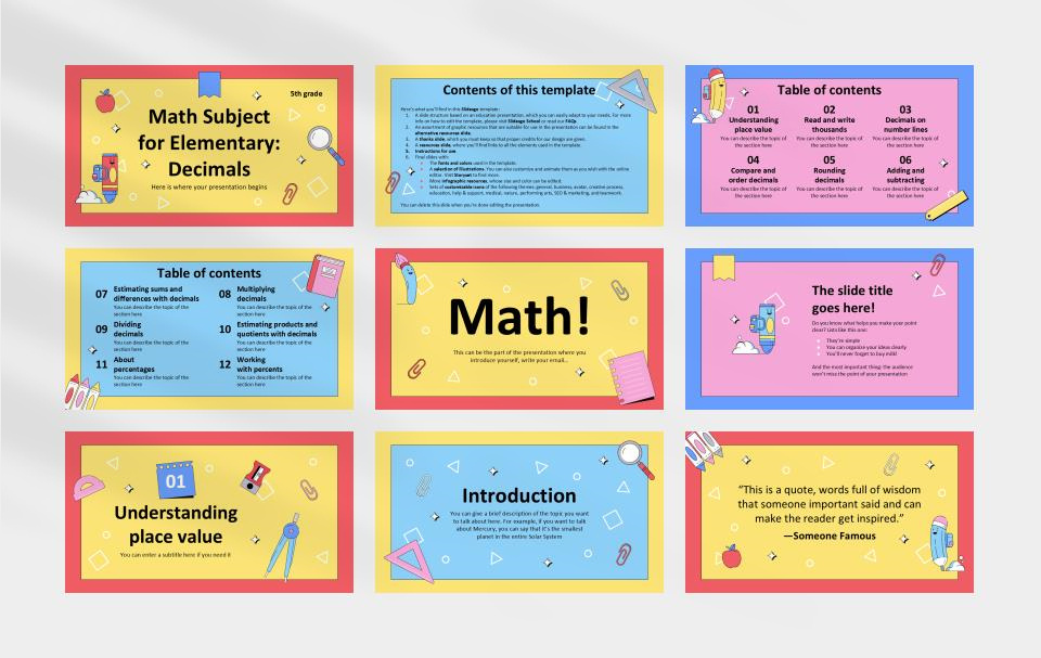 多彩创意卡通童趣儿童教育PPT模板