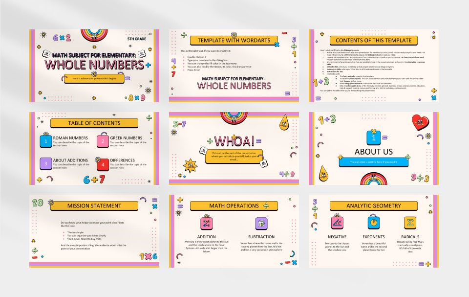 多彩创意卡通童趣儿童教育PPT模板