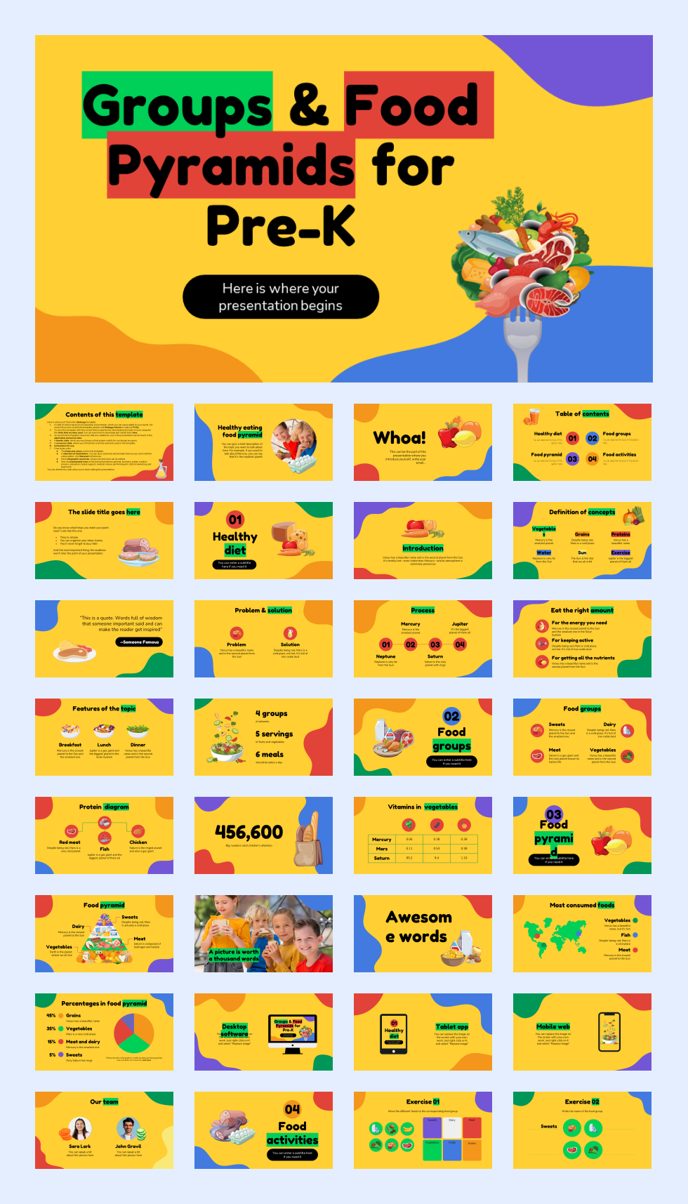 多彩创意卡通童趣儿童教育PPT模板