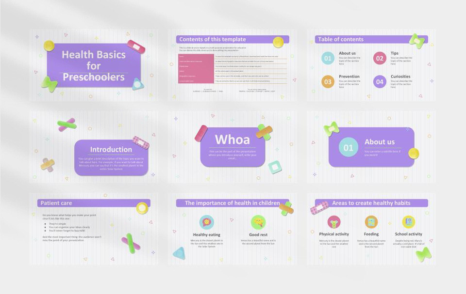 多彩创意卡通童趣儿童教育PPT模板