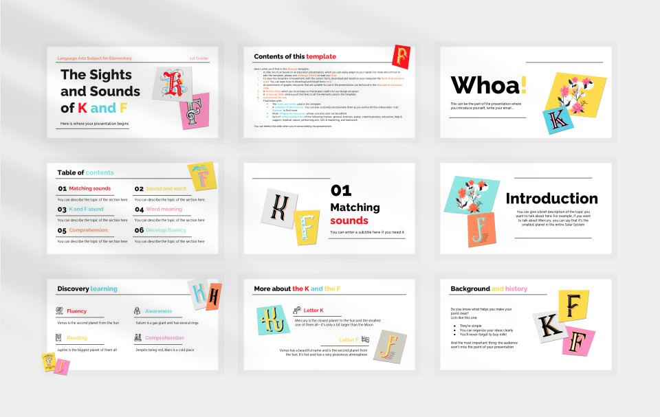 多彩创意卡通童趣儿童教育PPT模板