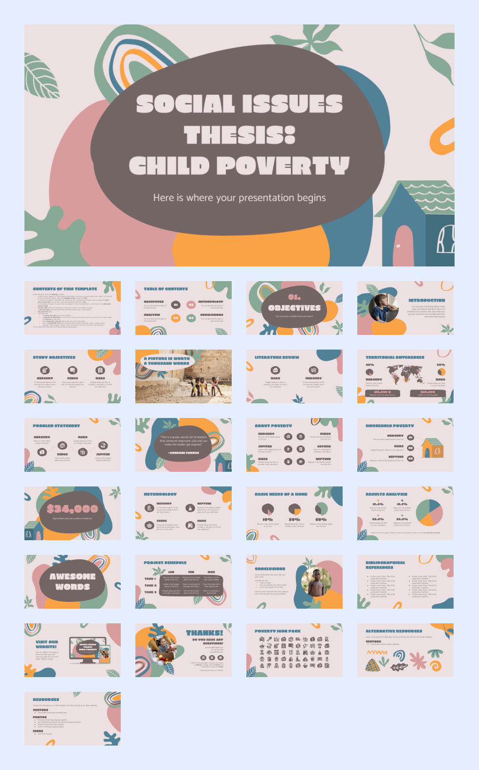 多彩创意卡通童趣儿童教育PPT模板