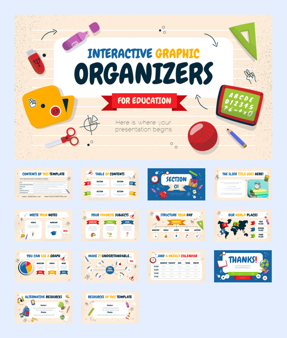 多彩创意卡通童趣儿童教育PPT模板