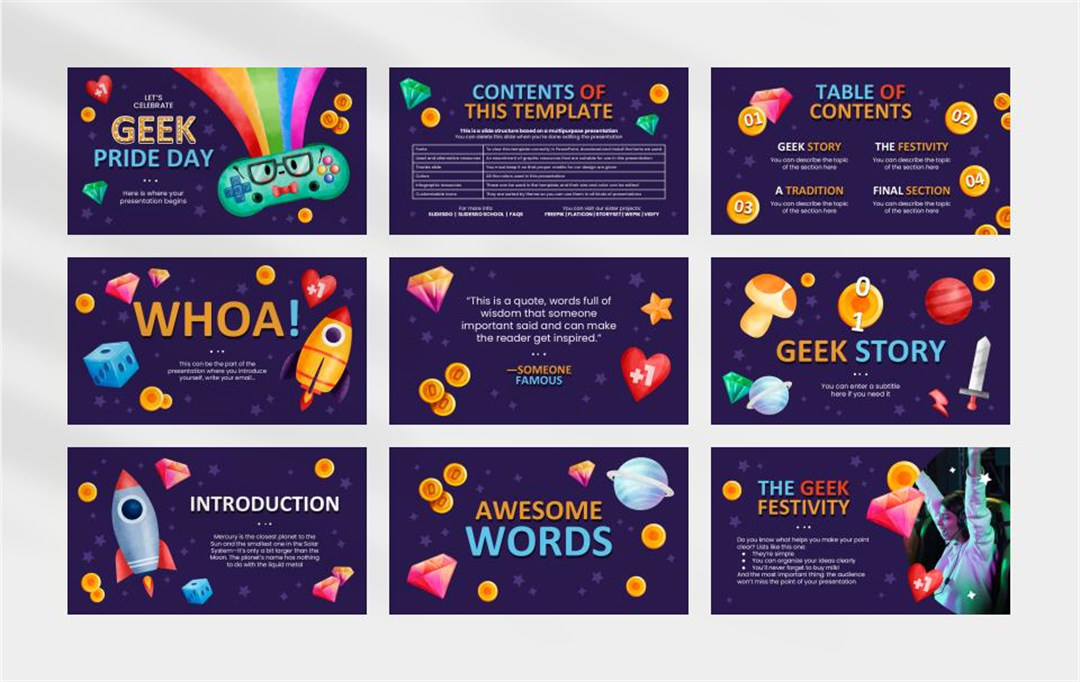 多彩创意卡通童趣儿童教育PPT模板