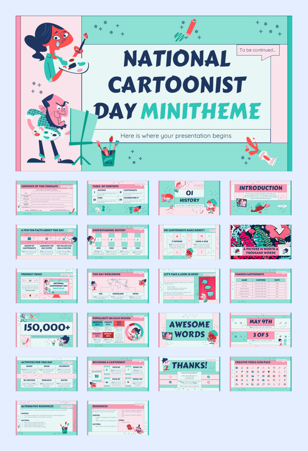 多彩创意卡通童趣儿童教育PPT模板