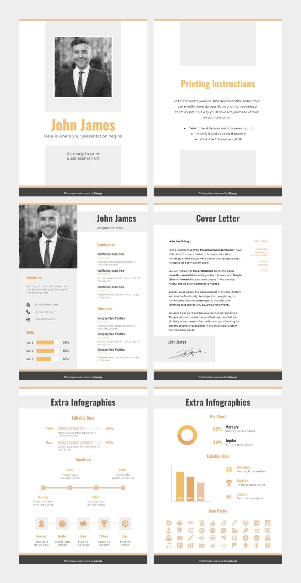 竖版A4简历个人介绍PPT模板